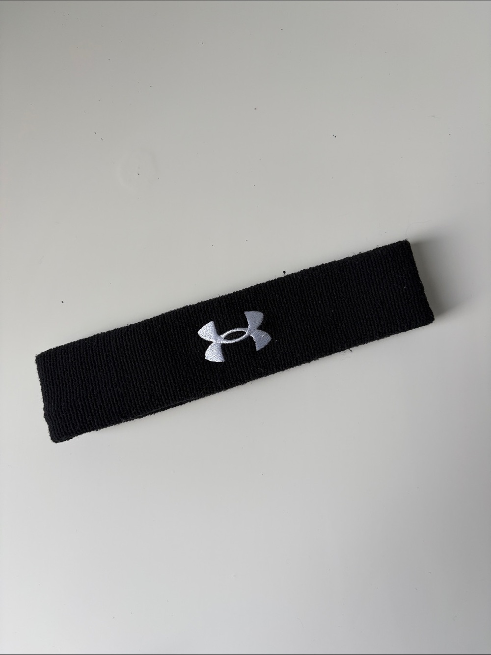 Under Armour Black Knit Headband with White Logo Accent